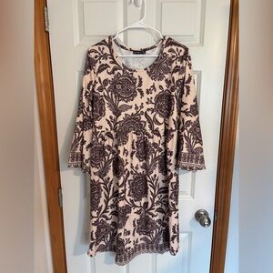 Izuria Dusty purple and cream dress